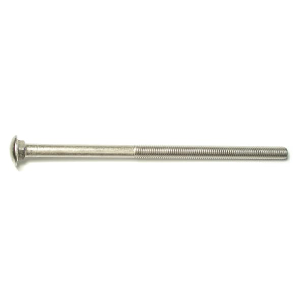 Carriage Bolt, Square Neck, 13 (Coarse), 10 in L, 18-8 Stainless Steel, 10 PK